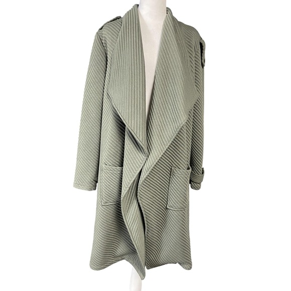 BB Dakota Jackets & Blazers - BB Dakota Steve Madden Coat Womens Large Waterfall Collar Long Jacket Pockets